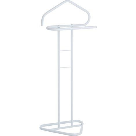 Idimex – Valet de chambre en métal laqué blanc – Support pantalon et veste – Design moderne et épuré – Dimensions 107 x 45 x 36 cm (1/6)