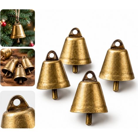 5 Pcs Petites Cloches Cone Vintage Metal Style Retro Sapin Noel Decoration 2.5 x 4 cm Suspendu Fete Cadeau Deco Chambre Salon (1/5)