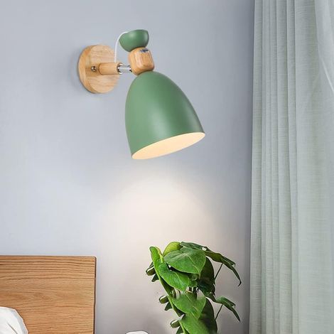 Applique da Parete Moderna Creativa, Lampada da Parete Semplice in Ferro con Attacco E27, Stile Nordico Art Déco per Camera da Letto, Soggiorno, Stanza dei Bambini, Ristorante, Corridoio, Scale (Verde (1/5)