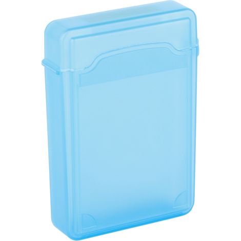 Étui rigide 3.5" HDD SSD antistatique, boîte de rangement antichoc, imperméable à la poussière, antidérapant, bleu (1/5)