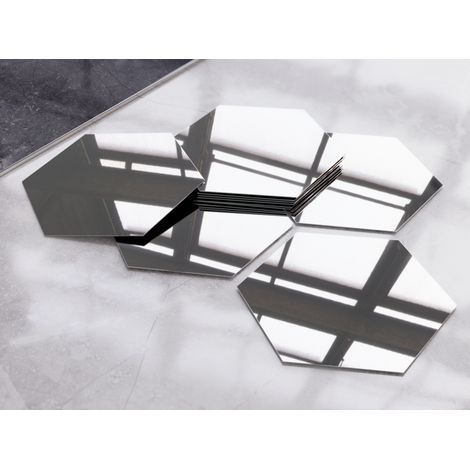 Wanddekoration set von 9 glänzend silber - 120x140mm (1/5)