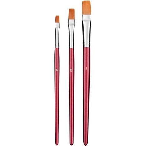 Pinceaux - WONDAY - Lot de 3 - N°6, N°10, N°14 - Poils synthétiques - Idéal pour acrylique et gouache