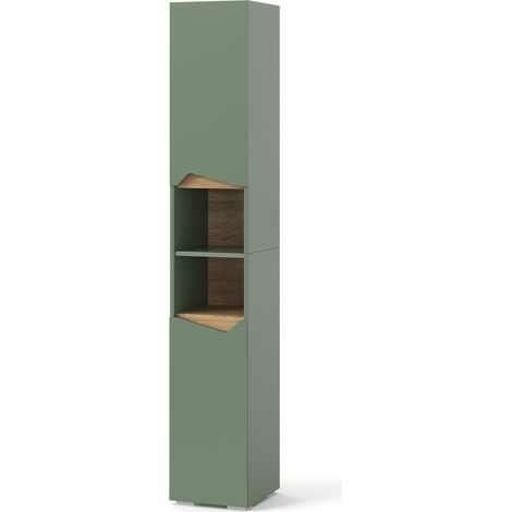 Marelle, Vert/Artisan, 30x180cm avec portes et compartiments ouverts, Vicco
