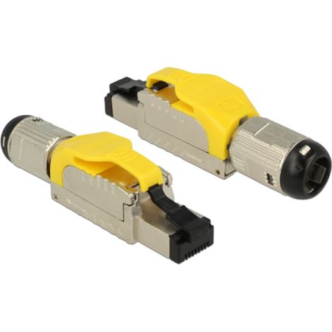 DeLOCK RJ45 Stecker feldkonfektionierbar Cat.6A Metall, gelb (1/3)