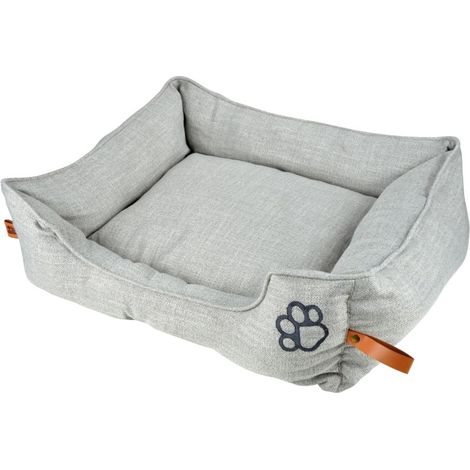 Panier rectangle pour animaux en tissu - Gris clair - L 75 x P 70 x H 22 cm - Livraison gratuite (1/5)