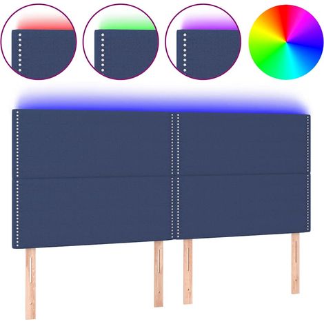 Maison Exclusive - Cabecero con luces LED tela azul 180x5x118/128 (1/5)