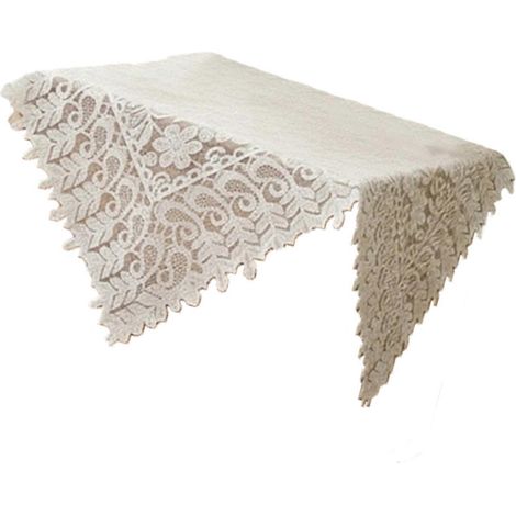 Protège-tables en dentelle robuste, faciles d'entretien, pour les repas et les réceptions au quotidien (60 x 60 cm). (1/5)