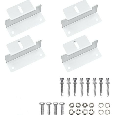 Support et fixation de panneau solaire,4 Pièces Panneaux Solaires en Z Supports pour Montage Panneau Solaire, Support Z avec écrous et Vis pour Camping-car Support et fixation de panneau solaire (1/5)