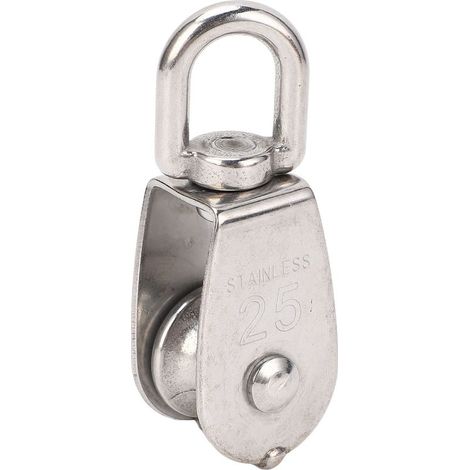 Poulie marine en acier inoxydable, câble métallique de levage à bloc unique, roue de remorquage suspendue pour voiliers, yachts, navire M25, capacité de charge : 150 kg/330,7 lb, pour diamètre : infér (1/5)