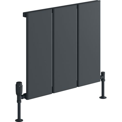 Reina Larga Horizontal Aluminium Radiator 600mm H x 608mm W - Anthracite