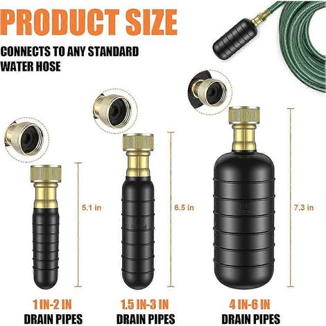 Ce kit de 3 poches de débouchage convient aux canalisations de 2,5 à 15 cm de diamètre. Ces poches en caoutchouc permettent de déboucher les éviers, les douches, les piscines et les canalisations de c (1/4)