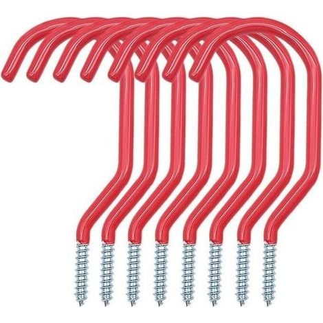 Lntyq Lot de 8 crochets de vélo pour garage, vis de fixation murale, crochet de plafond, crochet pour organiser les vélos, échelles, rallonges et outils électriques (1/5)