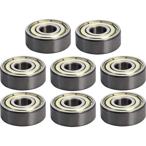 Lntyq Lot de 8 Roulements à Billes à Double, 6x17x6 mm, Roulements à Billes en Acier au Carbone avec Double Blindage, Roulement à Billes à Gorge Profonde 606ZZ, pour Machines de Jardin et Outils