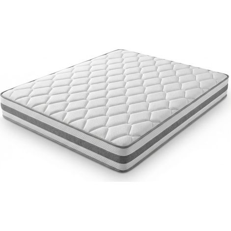 Matelas 90x190 cm, Hauteur 25 cm, Ressorts Ensachés 7 Zones, Mousse Ergonomique, Oeko-Tex