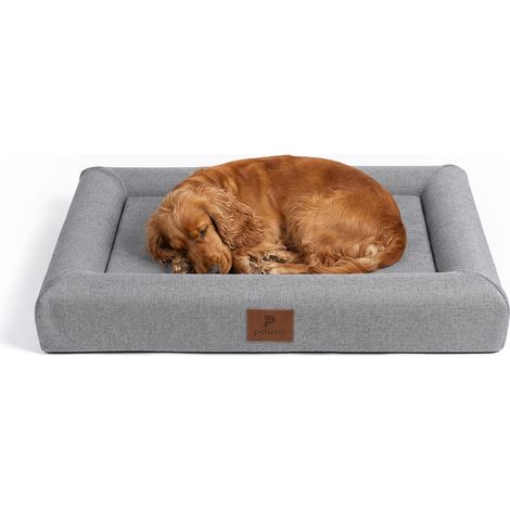 taille S, un panier confortable pour chien sans rebords surélevés, coussin en mousse à mémoire de forme, housse lavable et amovible, base antidérapante, matelas épais et respirant. T. S-L (1/5)