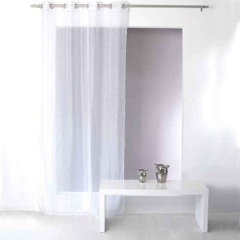 Voilage à oeillets 140x240 cm – Tissu uni 100% polyester – 8 oeillets inox diamètre 4 cm – Finition ourlet – Enjoy Home
