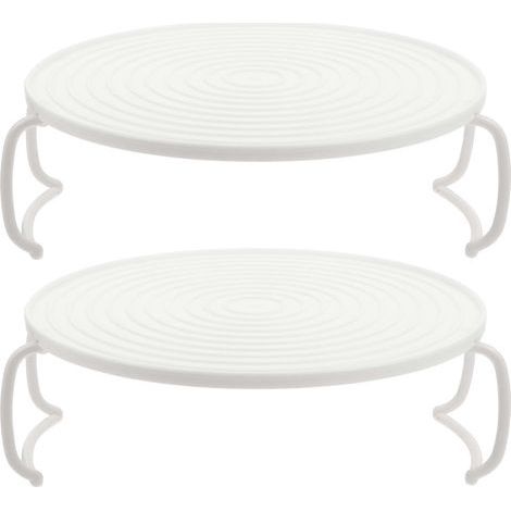 Set mit 2 runden Mikrowellenrosten mit mehrstufigem Dampfeinsatz, Küchenzubehör – 23,5 x 23,5 cm – Weiß (1/4)