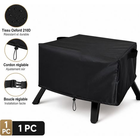 Housse pour Four a Pizza 210D Noir 62 x 62 x 28 cm - Couverture de Rangement (1/5)
