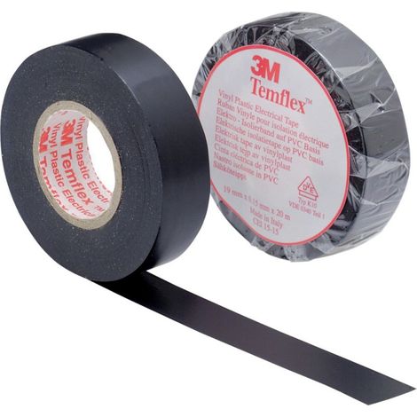 Cinta aislante Tempflex 1500 negro - 15mmx10m negro 3M (por 10)
