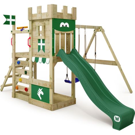 Spielturm Wickey RoyalFlyer mit Schaukel und Sandkasten in Grün