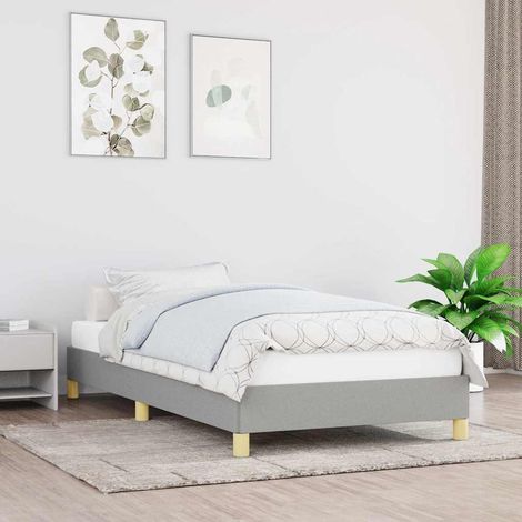 Estructura de cama sin colchón tela gris claro 90x200 cm (1/5)