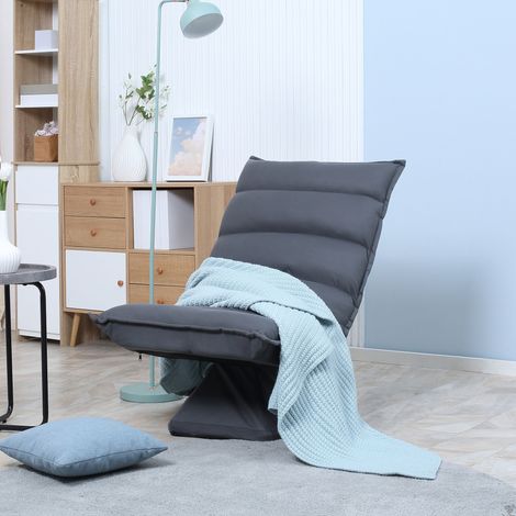 Fauteuil pivotant, dossier inclinable, revêtement souple et respirant, gris foncé, 62 x 70 x 95 cm (1/5)