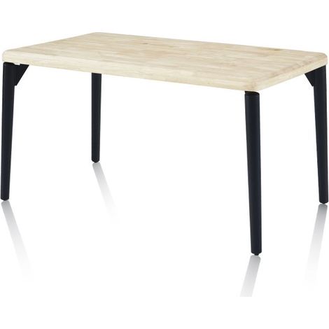 Mesa de comedor Padma 140 Negro - Roble 80cm (ancho) x 76cm (alto)