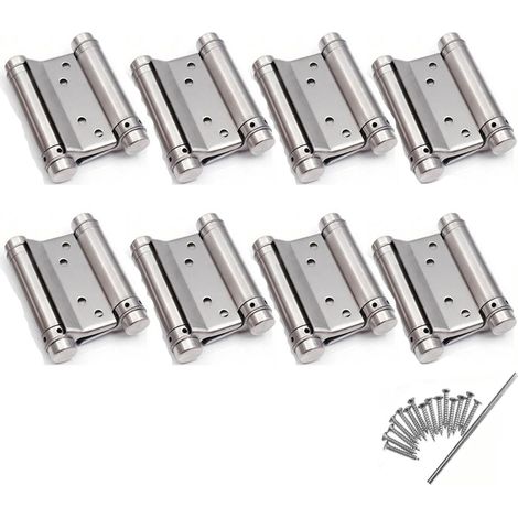 8 pcs charnière paumelle portes va-et-vient ressort double action acier inoxydable saloon western, 75 mm (Charge Jusqu'à 15kg) (1/4)