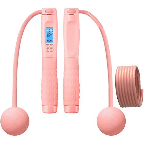 Corde à sauter innovante, corde à sauter numérique intelligente 2 en 1 avec grande corde à sauter sans fil lestée, corde en acier réglable pour le fitness, en intérieur et en extérieur (1/4)