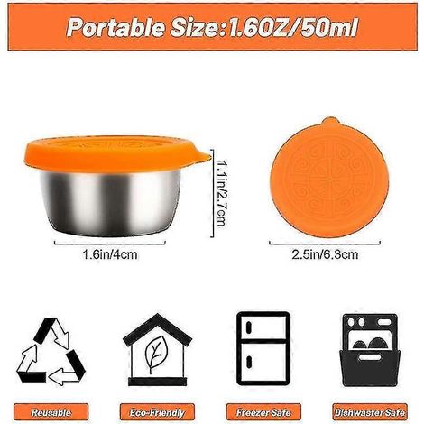 Petits pots à épices en acier inoxydable, 50 ml chacun (1/4)