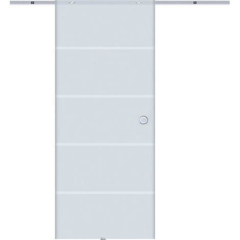 Porte coulissante en verre partiellement dépoli 775 / 900 / 1025 x 2050 mm MODENUIT (1/3)