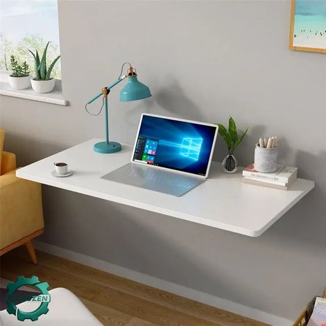 Manuzen - Table murale pliante 60 × 30 cm en bois — gain de place — Noir (1/5)
