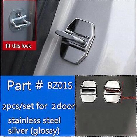 Lot de 4 protections de serrures de portières pour BMW séries X1, X3, X5, X6, X7, M3, M4, M5, M6, 325, 328, F30, F35, F10, F18, GT 1, 2, 3, 4, 5, 6 et 7 - Acier type C (2 pièces) (1/5)