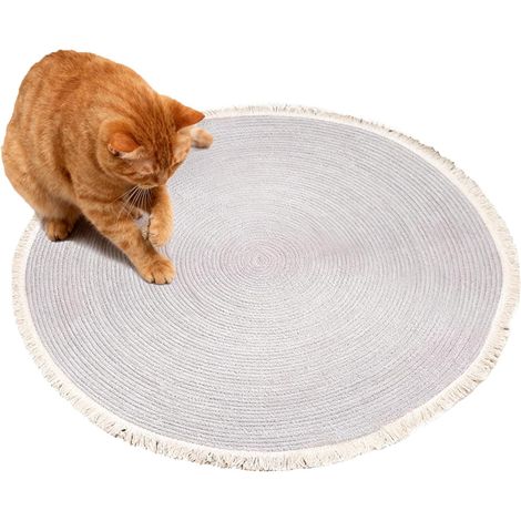 Griffoir Horizontal à Chat Carpette Ronde en Corde De Coton (1/5)