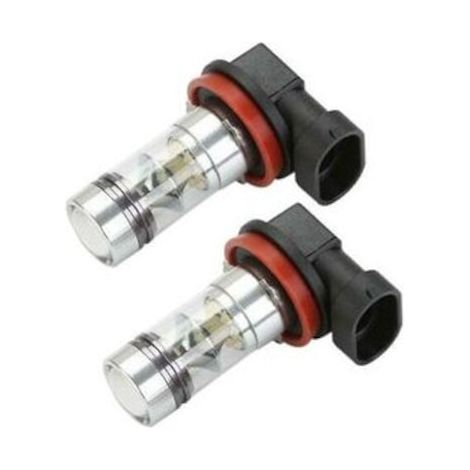 Lot de 2 ampoules LED H8 H9 H11 H16, 6000 K, 1800 lm, 12-24 V, poids 250-500 g, noires, éclairage voiture puissant (1/4)