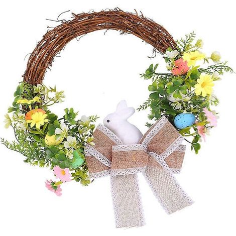 Couronne festive pour fenêtre ou porte, ornement de Pâques, décoration à suspendre (1/4)