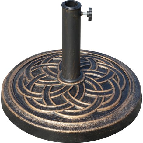 Base per Ombrellone da giardino Ø45x33 cm in Resina con Decorazione Bronzo (1/5)