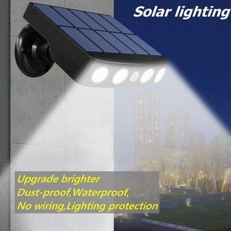 Leistungsstarke Solarleuchte mit Bewegungsmelder, wasserdichte LED-Solarleuchte für den Außenbereich, Strahler für Gartenwege, LED-Wandleuchte für die Straße (weißes Gehäuse, weißes Licht) (1/4)