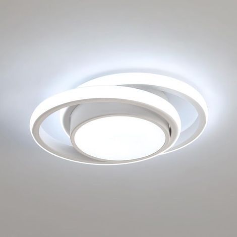 Plafonnier LED rond 32 W 2 500 lm, design moderne pour couloir, chambre, cuisine, salon, intensité variable 3 couleurs 6 000 K, diamètre 28 cm (1/4)