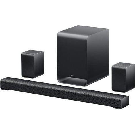 Barra de sonido TCL S65K 5.1.2 Dolby Atmos Titanio con subwoofer inalámbrico y altavoces surround (1/4)
