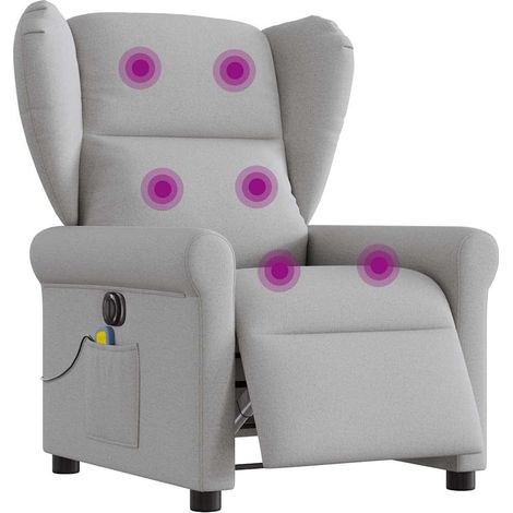 Massagesessel Elektrisch Wolkengrau Stoff
