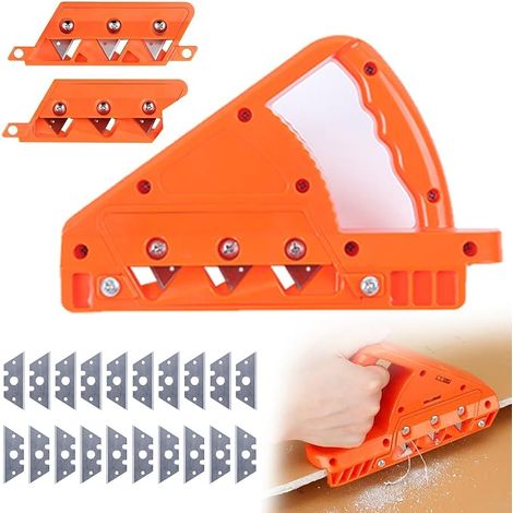 Ponceuse d'angle pour cloisons sèches avec 45° et 60° Jeu de lames en Cartons de plâtre Coupe à la main Ponceuse à main Rigips Ponceuse d'angle Outil Ponceuse à cloison sèche Rapide avec 20 (1/5)