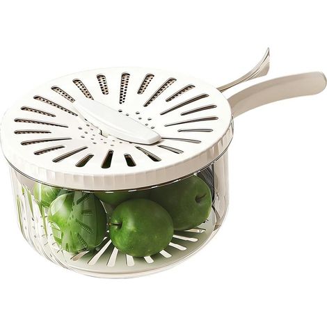 Bol de Lavage de Fruits avec Passoire Panier Égouttoir 2en1 pour Légumes,Conteneur D'Égouttage Pour Fruits pour Maison Restaurant Réfrigérateur Gardemanger Armoire de Cuisine Appartement (1/5)