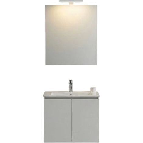 mobile bagno sospeso "garda" 2 ante bianco 60x39x53 cm (1/2)