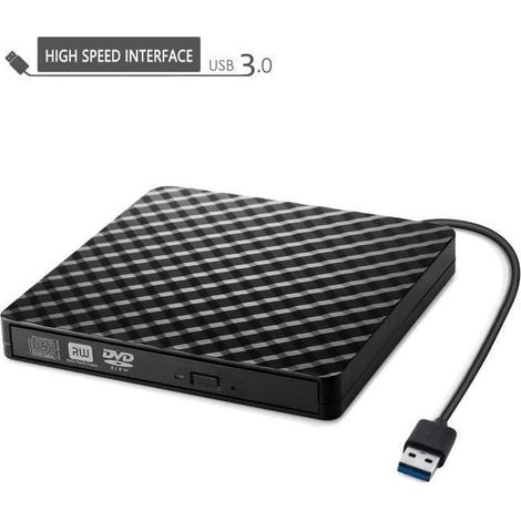 Lecteur Graveur DVD CD Externe DVD-CD Lecteur Portable USB 3.0 Transfert de données haute vitesse pour ordinateur portable My18640 (1/4)