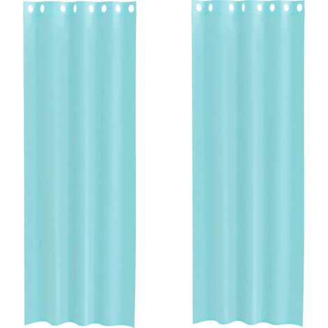 Maison Exclusive - Rideaux en voile avec œillets 2 pcs turquoise