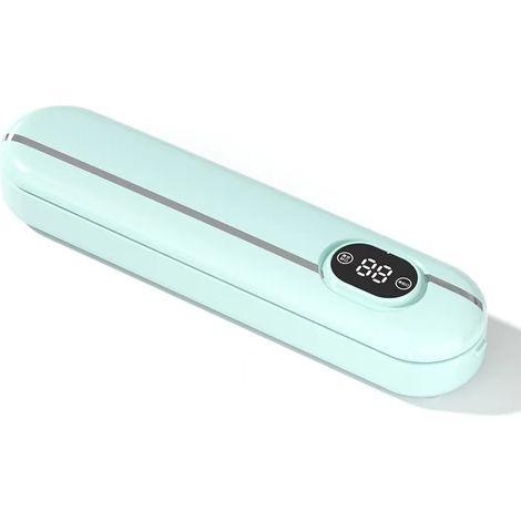 (Vert, livré avec 10 sacs) Mini machine à sceller sous vide entièrement automatique et rechargeable, petite machine à sceller les sacs plastiques portables pour une utilisation domestique (1/5)