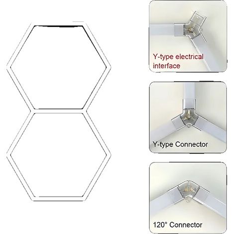 Lámpara de techo LED hexagonal, alto brillo, fácil instalación, HE9717 (1/2)