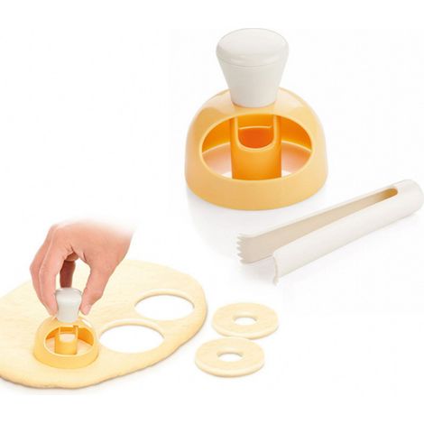 Moule à donuts en plastique réutilisable et pratique pour la fabrication de donuts maison, idéal pour les cuisines et les restaurants. (1/5)
