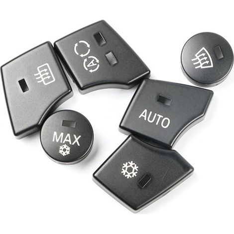 6 caches décoratifs pour les boutons de climatisation du tableau de bord avant des BMW Z4, E85 et E86 (2004-2008) (1/4)